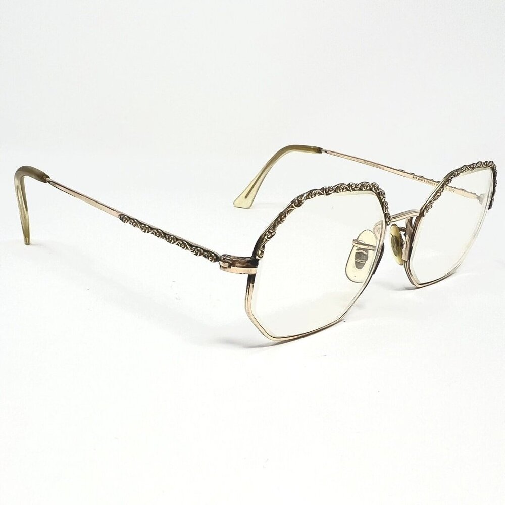 Vintage Art Craft 1/20 12K Genuine 4 1/2- 5 1/2Gold Octagon Glasses Made In USA.